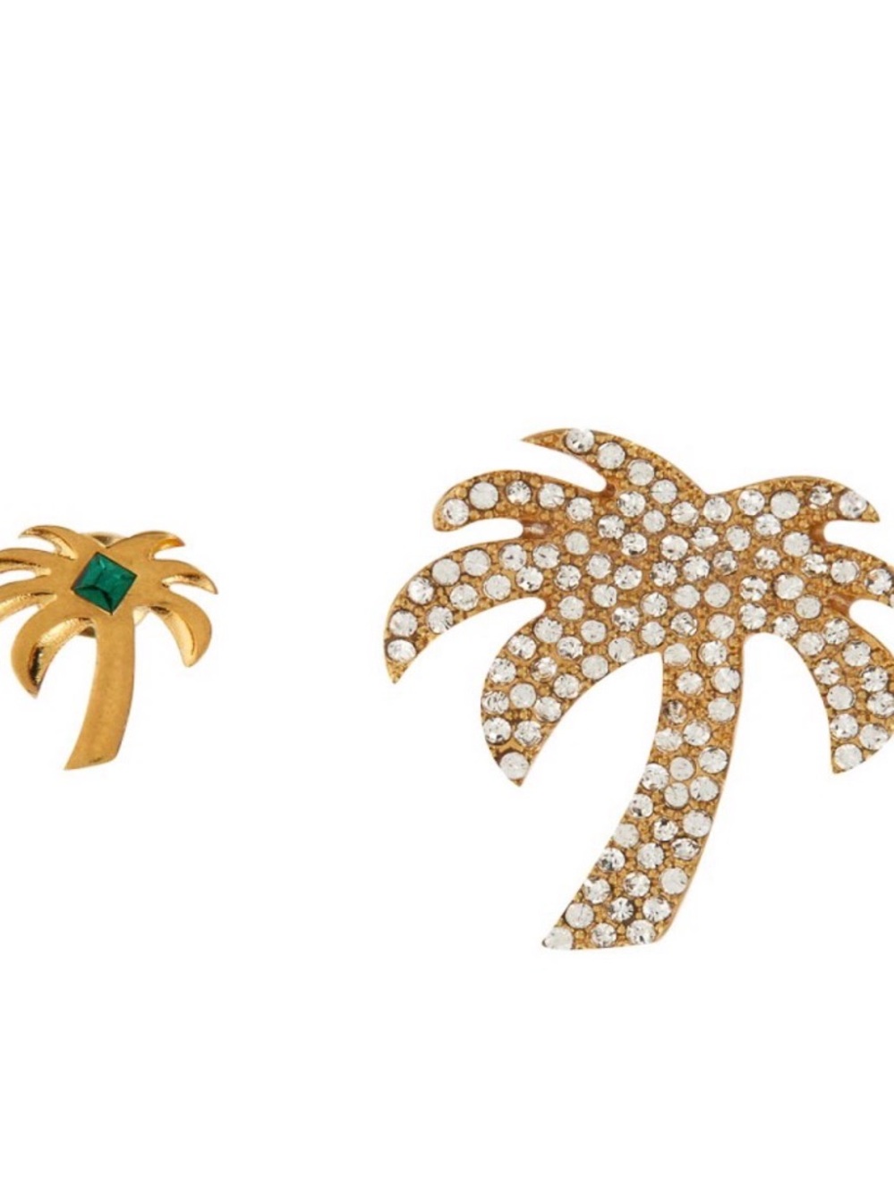 Palm Angels Palm Tree Crystal & Gold Stud Earrings